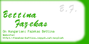 bettina fazekas business card